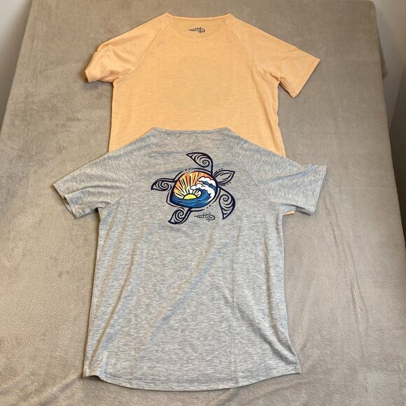 Reel Life Womens T-Shirts L/G Lot of Two Polyester & Spandex Heather Gray & Peac - Picture 11 of 13